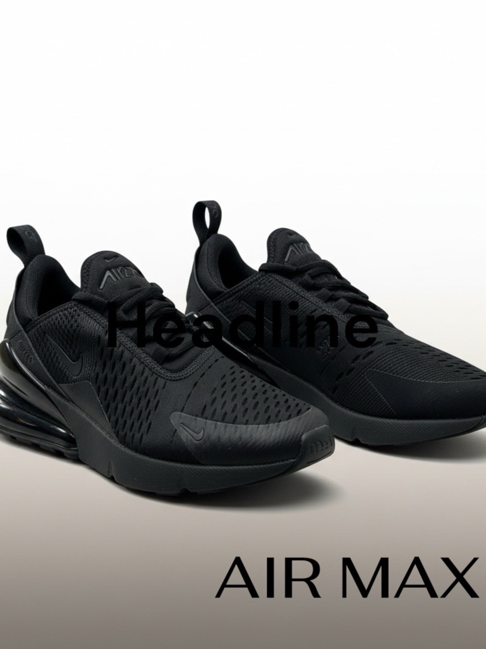 Nike All-Black Air Max Sneakers NEW 7.5